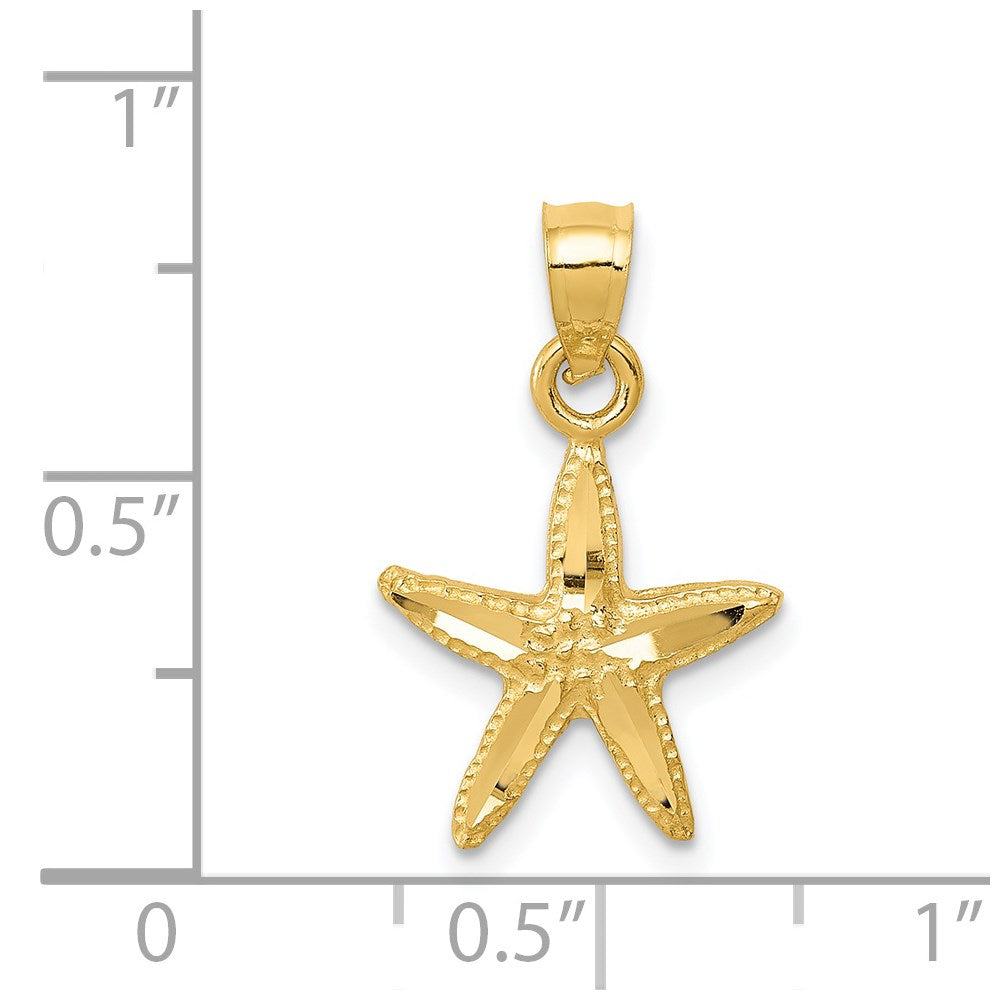14K Yellow Gold Starfish Pendant