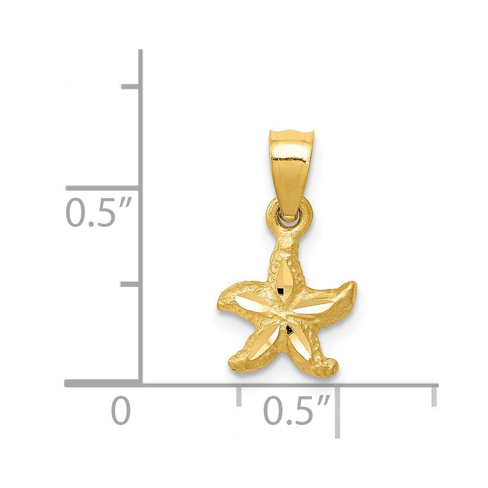 14K Yellow Gold Starfish Pendant