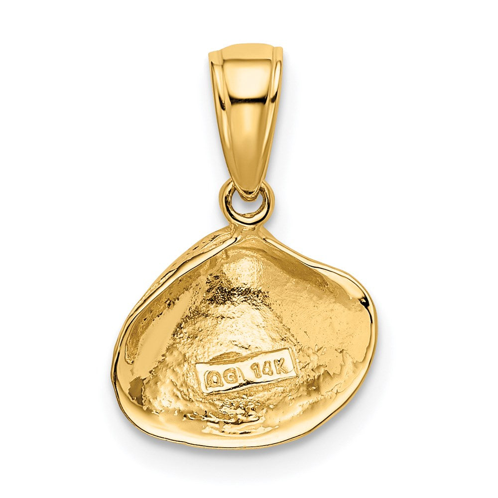 14K Yellow Gold Small Clam Shell Pendant
