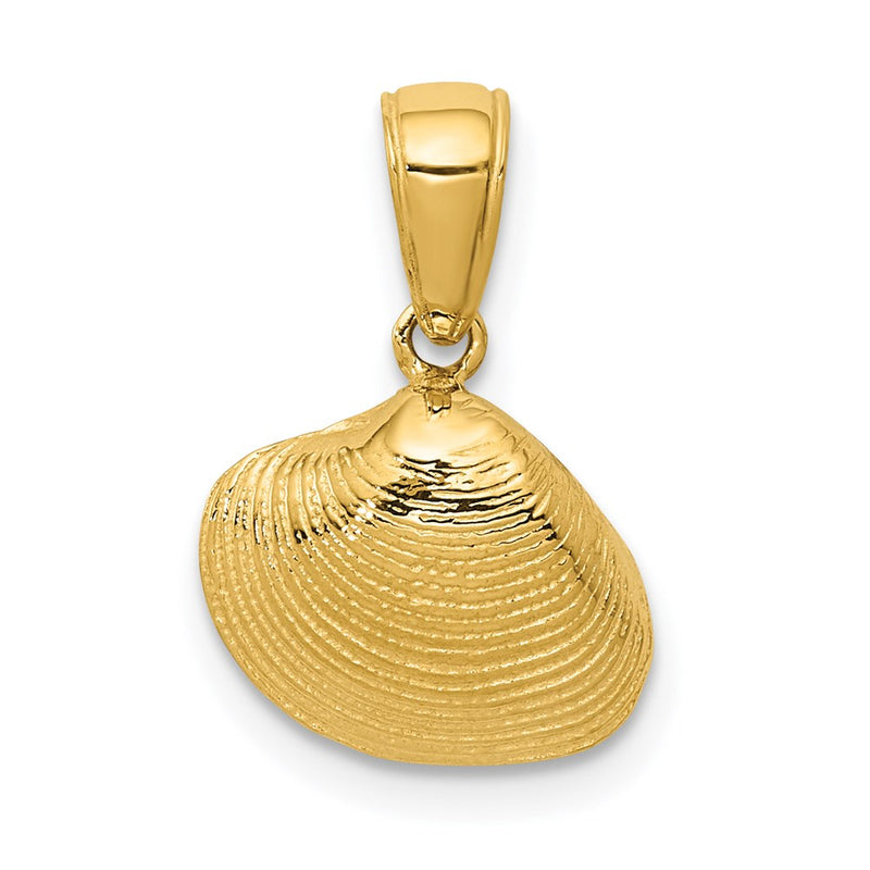 14K Yellow Gold Small Clam Shell Pendant