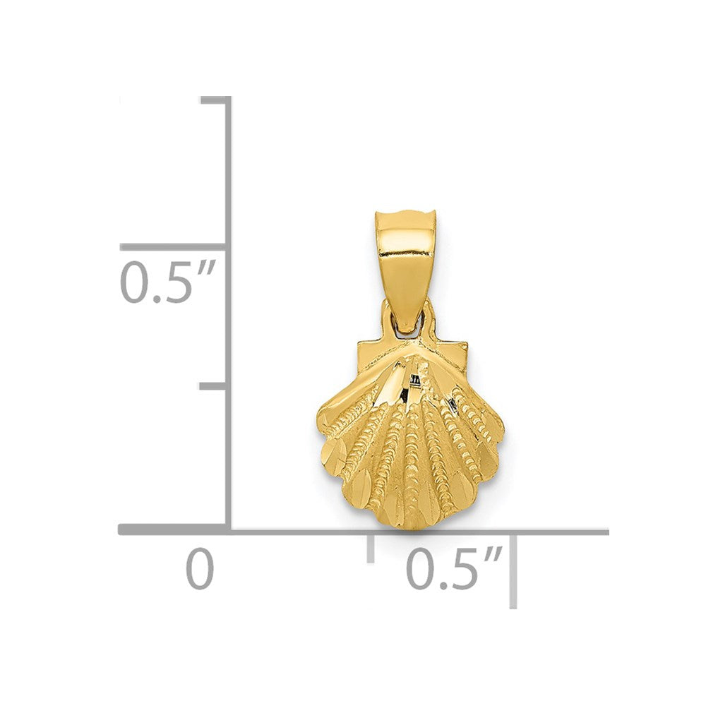 14K Yellow Gold Scallop Shell Pendant