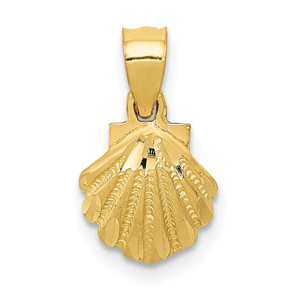 14K Yellow Gold Scallop Shell Pendant