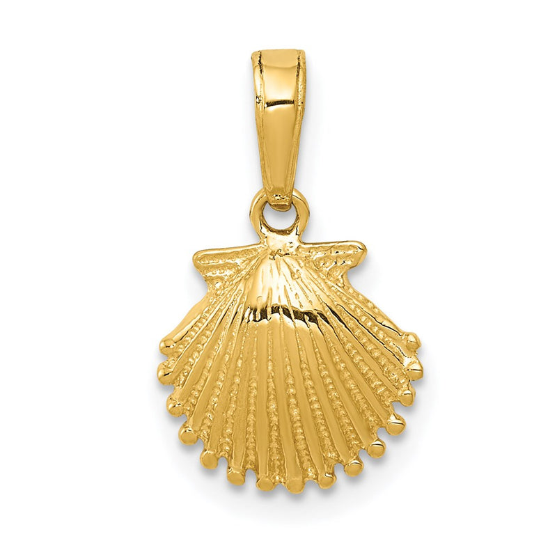 14K Yellow Gold Scallop Shell Pendant