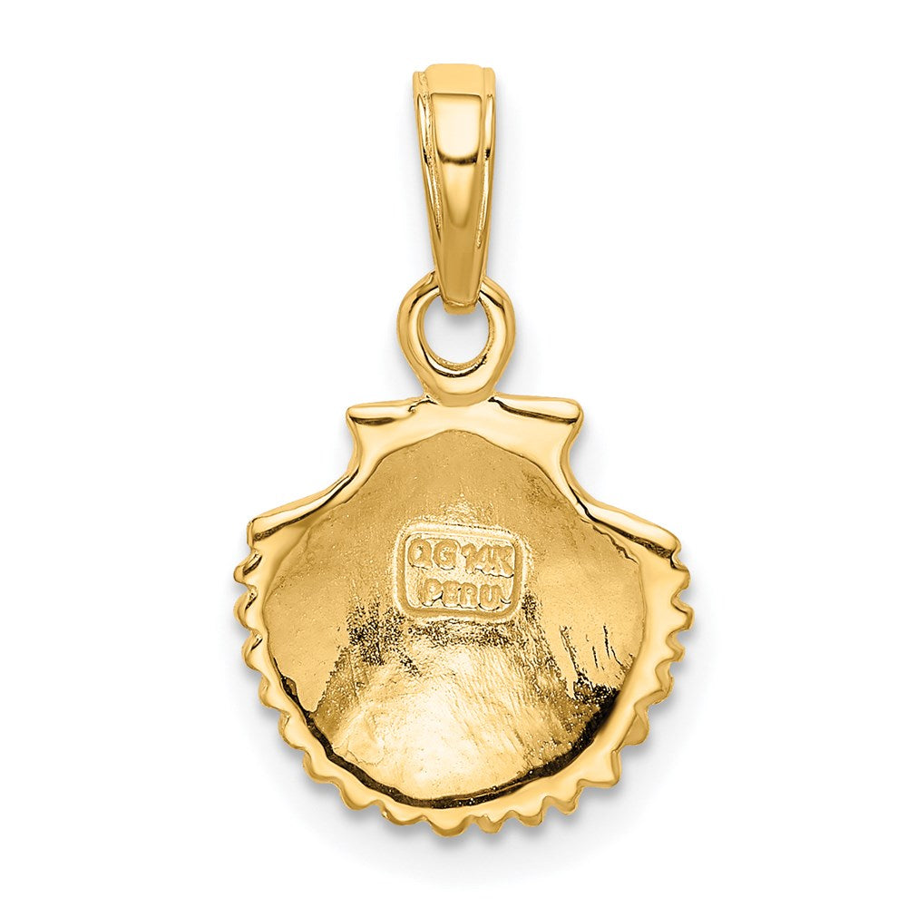 14K Yellow Gold Scallop Shell Pendant