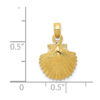 14K Yellow Gold Scallop Shell Pendant