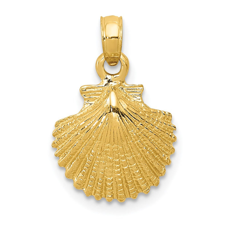 14K Yellow Gold Scallop Shell Pendant