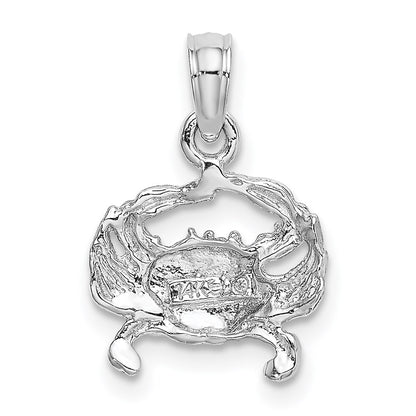14K White Gold Blue Crab Charm