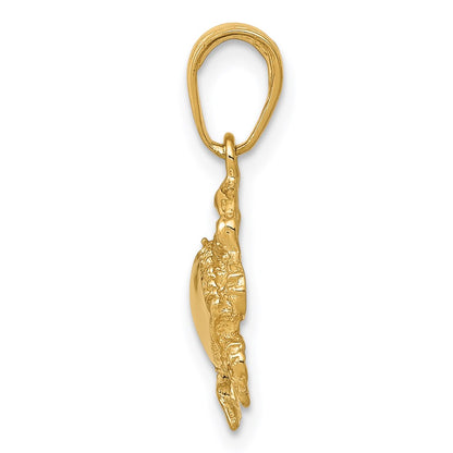 14K Yellow Gold Crab Pendant