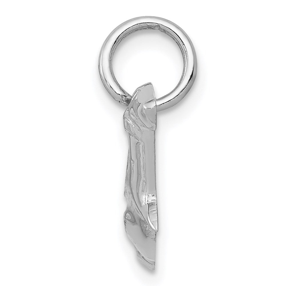 14K White Gold Hammerhead Shark Charm