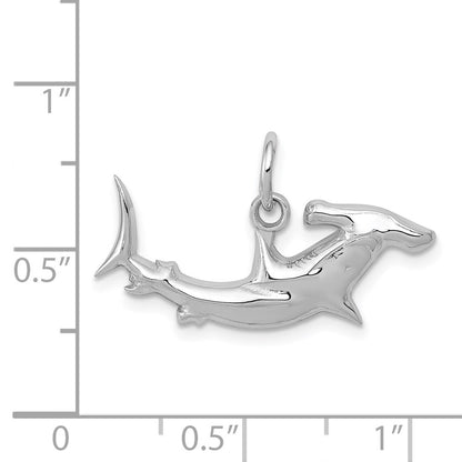 14K White Gold Hammerhead Shark Charm