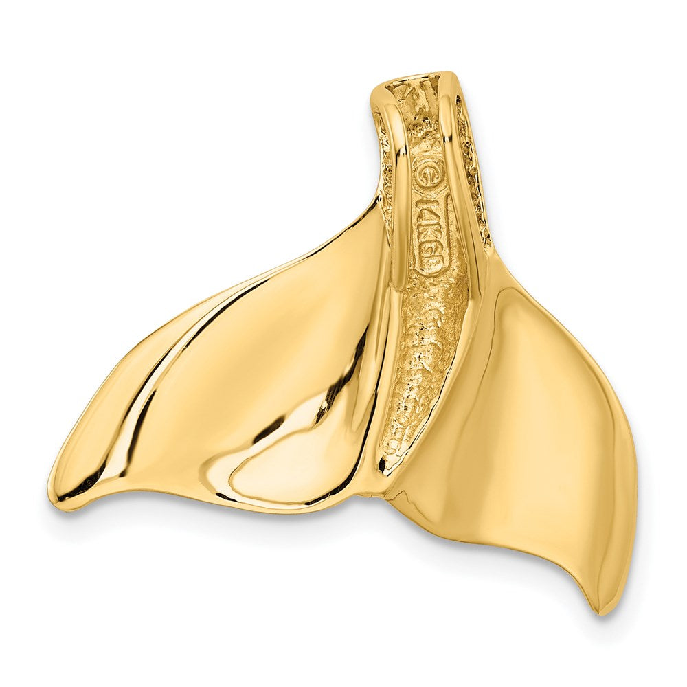 14K Yellow Gold Whale Tail Chain Slide