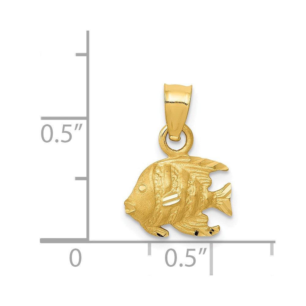 14K Yellow Gold Fish Pendant