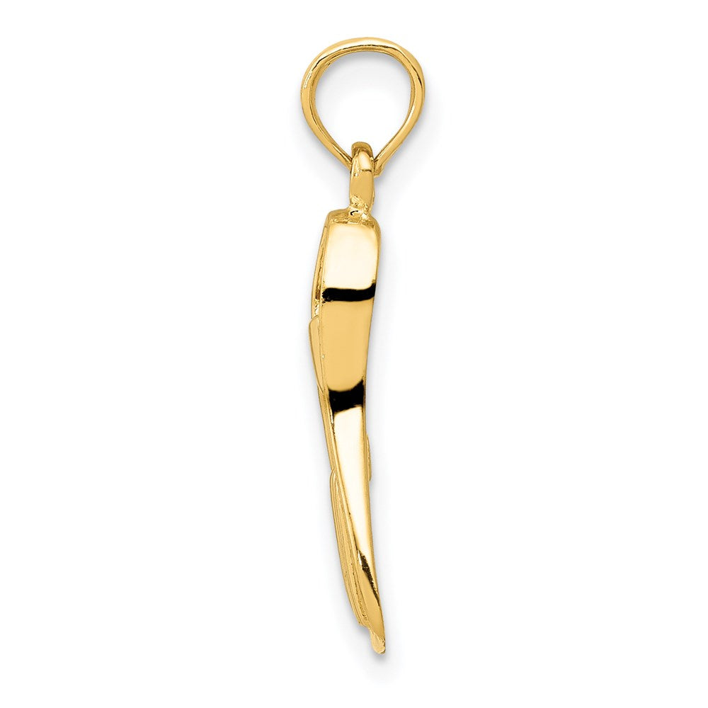 14K Yellow Gold 3D Scuba Flipper Pendant