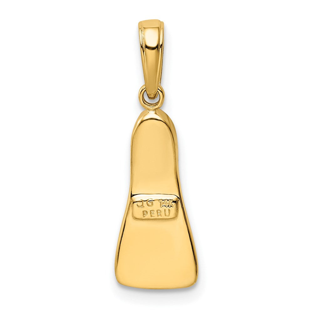 14K Yellow Gold 3D Scuba Flipper Pendant