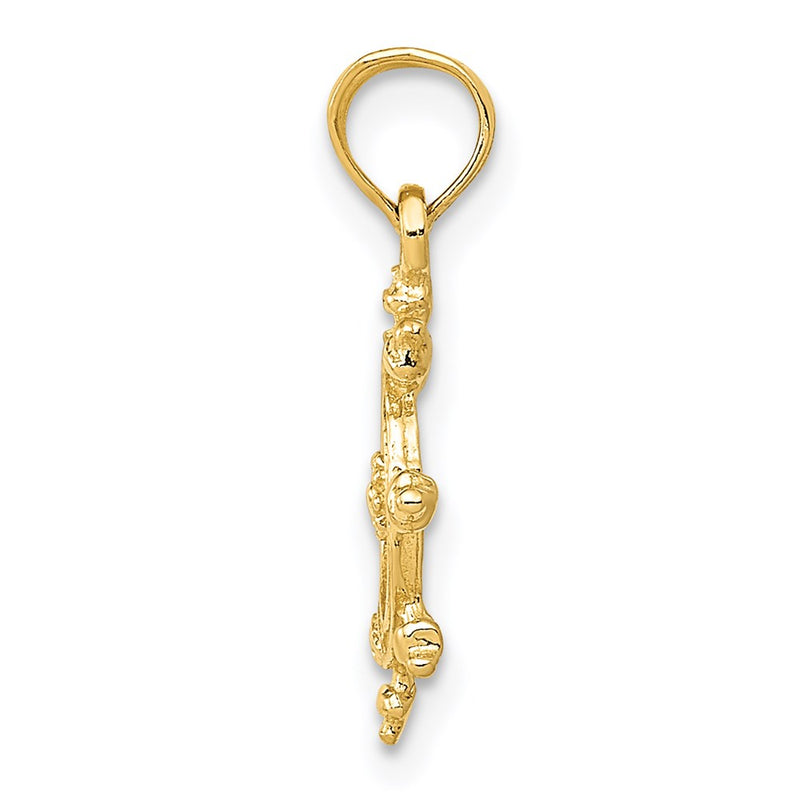14K Yellow Gold Ship Wheel Pendant