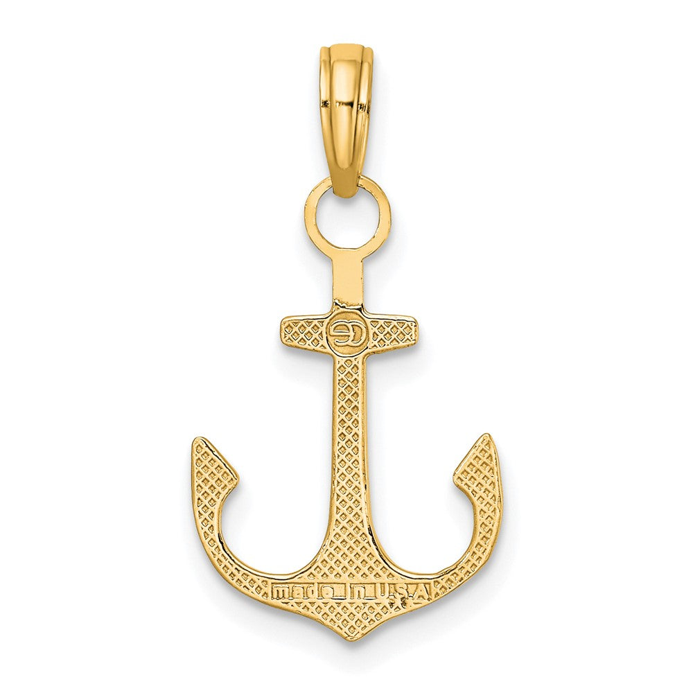 14K Yellow Gold Anchor Pendant