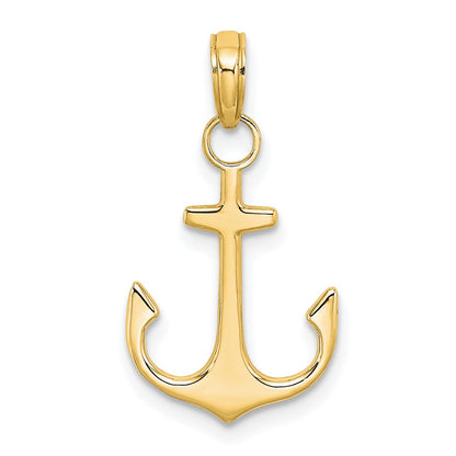 14K Yellow Gold Anchor Pendant