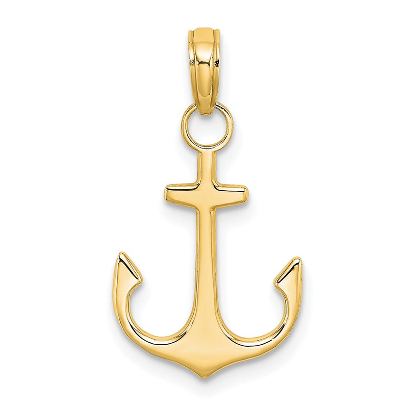 14K Yellow Gold Anchor Pendant
