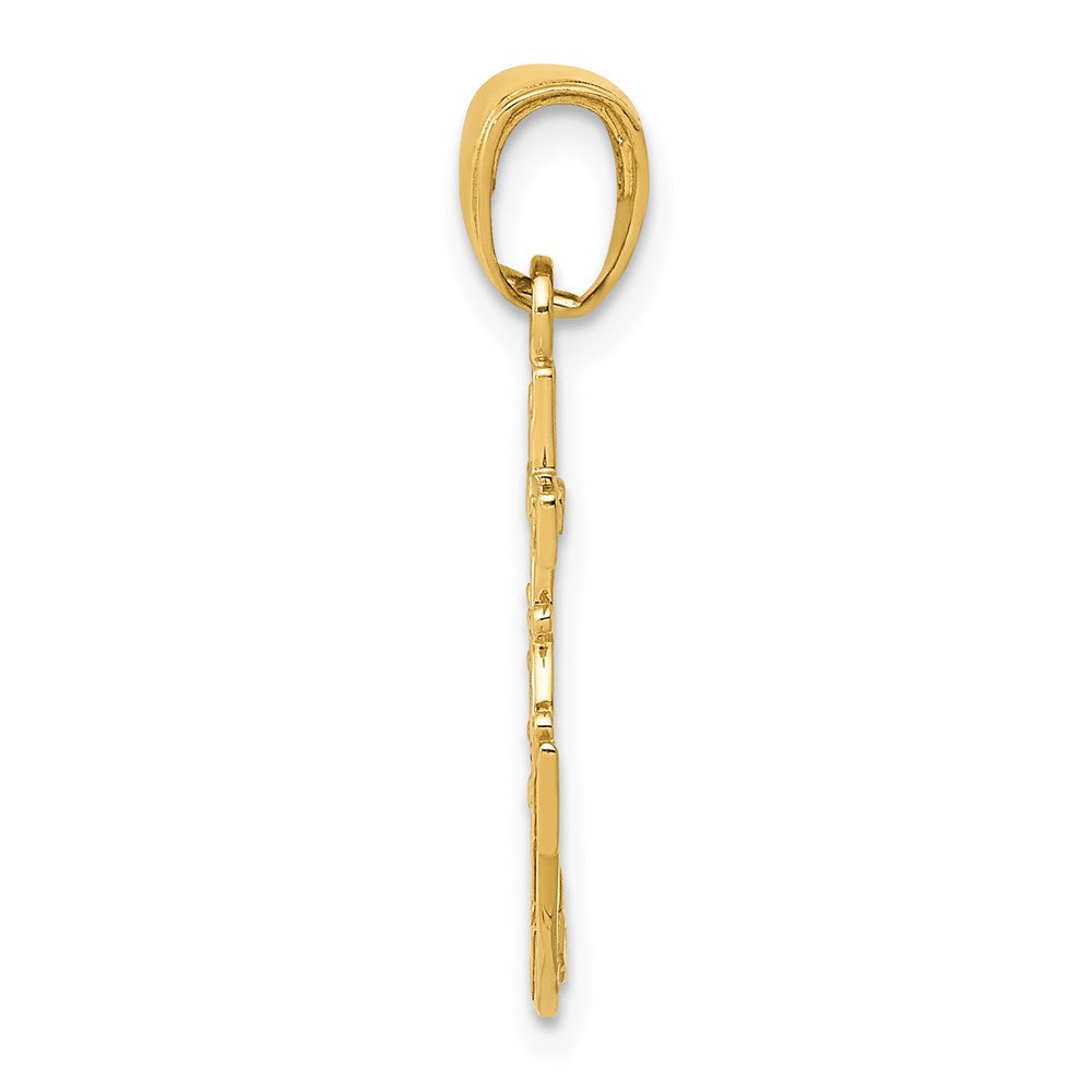 14K Yellow Gold Mariner'S Cross Pendant