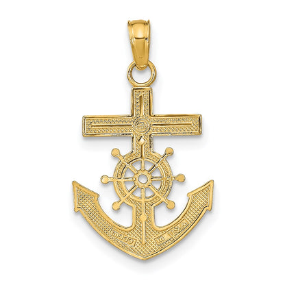 14K Yellow Gold Mariner'S Cross Pendant