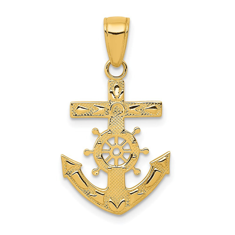 14K Yellow Gold Mariner'S Cross Pendant