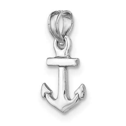 14K White Gold Mini Anchor Pendant