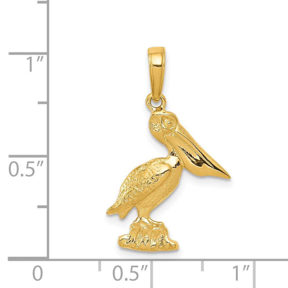 14K Yellow Gold Pelican Pendant