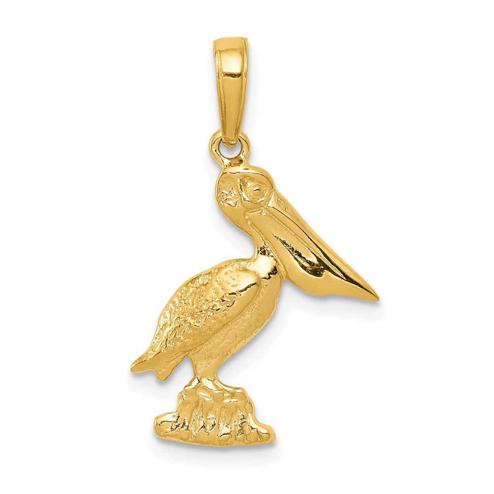 14K Yellow Gold Pelican Pendant