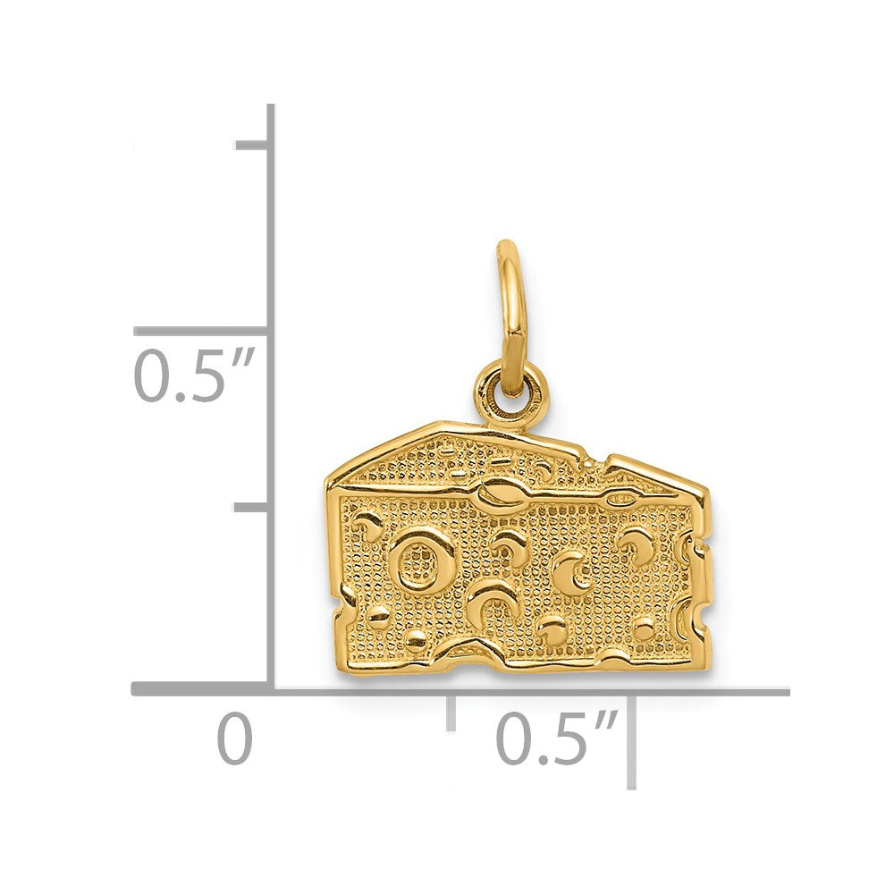 14K Yellow Gold Swiss Cheese Charm
