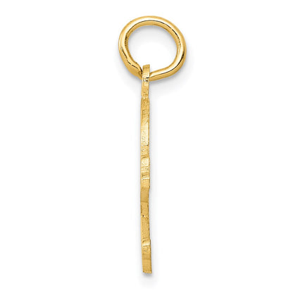 14K Yellow Gold Skull And Bones Charm