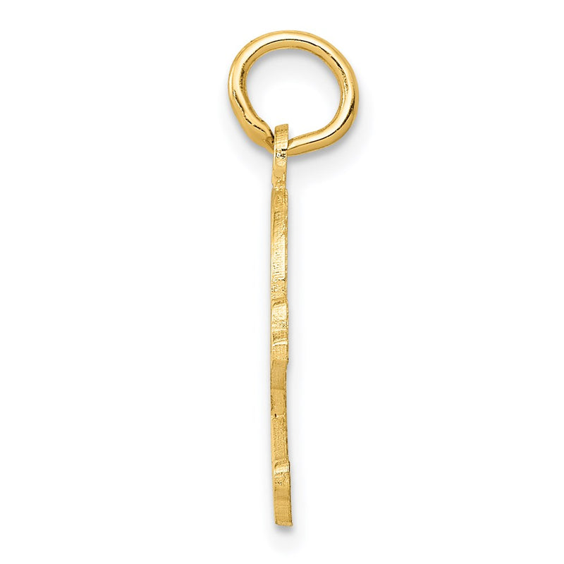 14K Yellow Gold Skull And Bones Charm