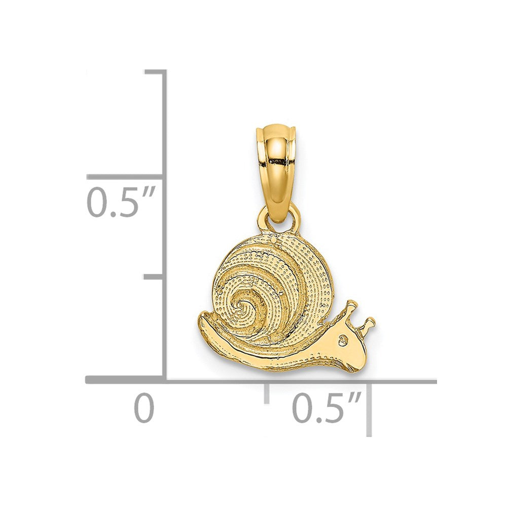 14K Yellow Gold Textured Mini Snail Charm