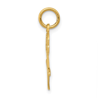 14K Yellow Gold Rose Charm