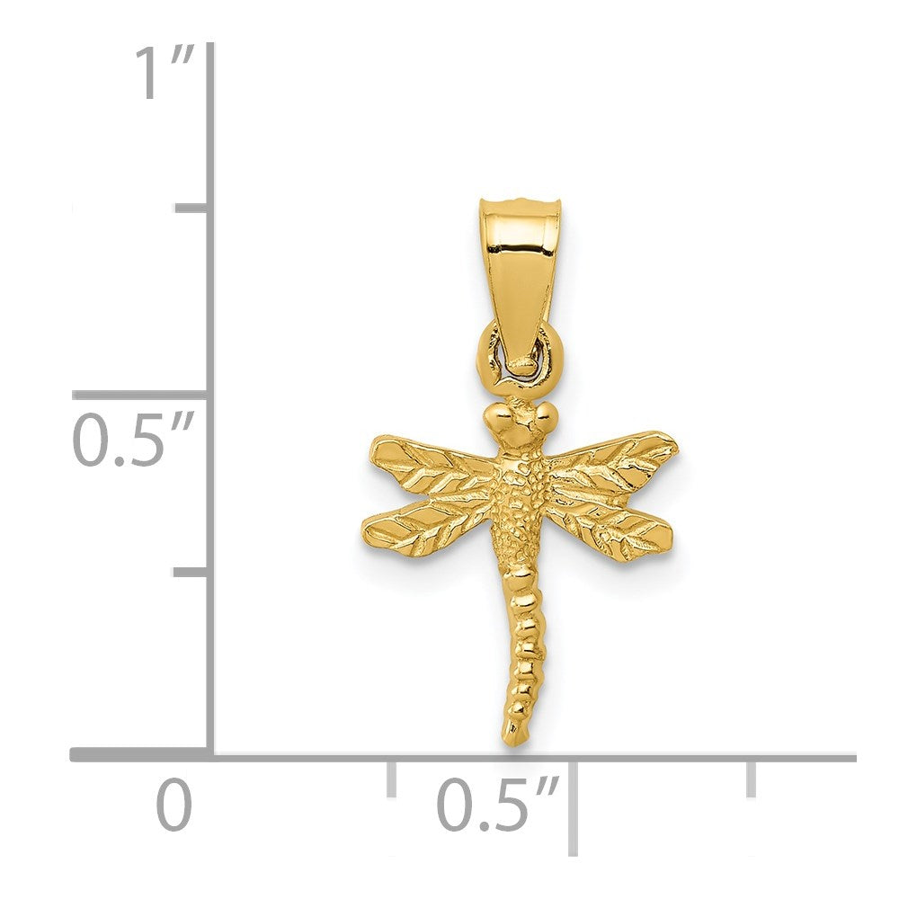 14K Yellow Gold Dragonfly Pendant