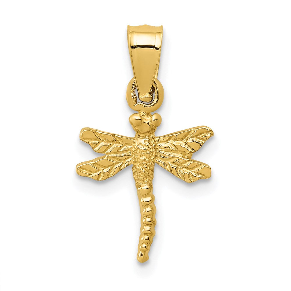 14K Yellow Gold Dragonfly Pendant