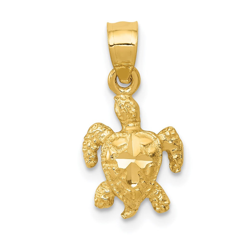 14K Yellow Gold Turtle Pendant