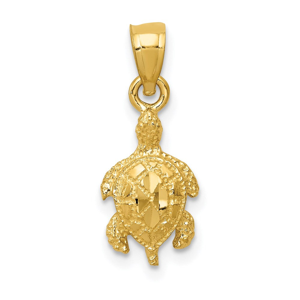 14K Yellow Gold Turtle Pendant