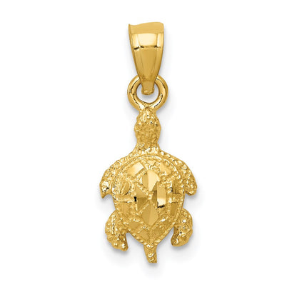 14K Yellow Gold Turtle Pendant