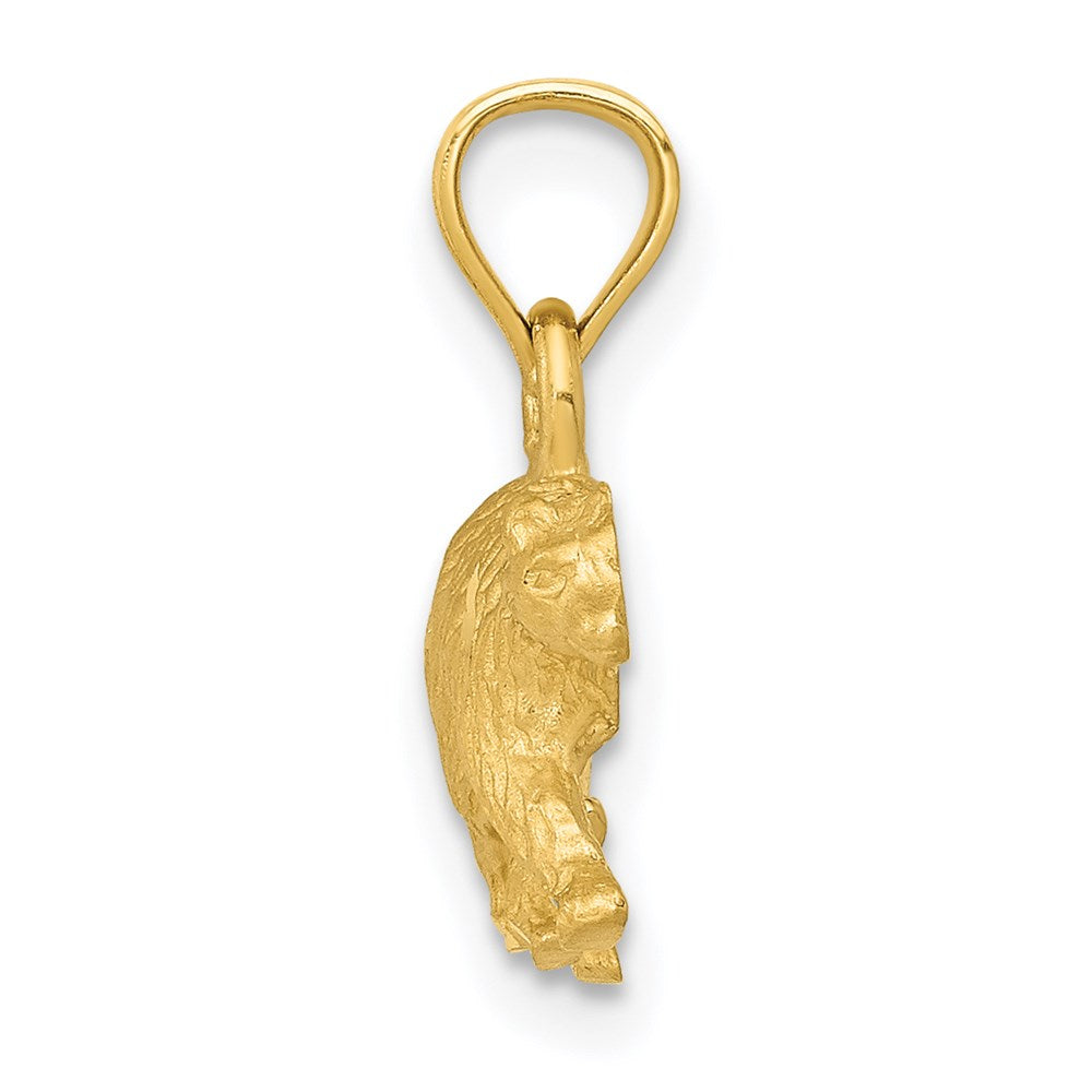 14K Yellow Gold Diamond-Cut Bear Pendant