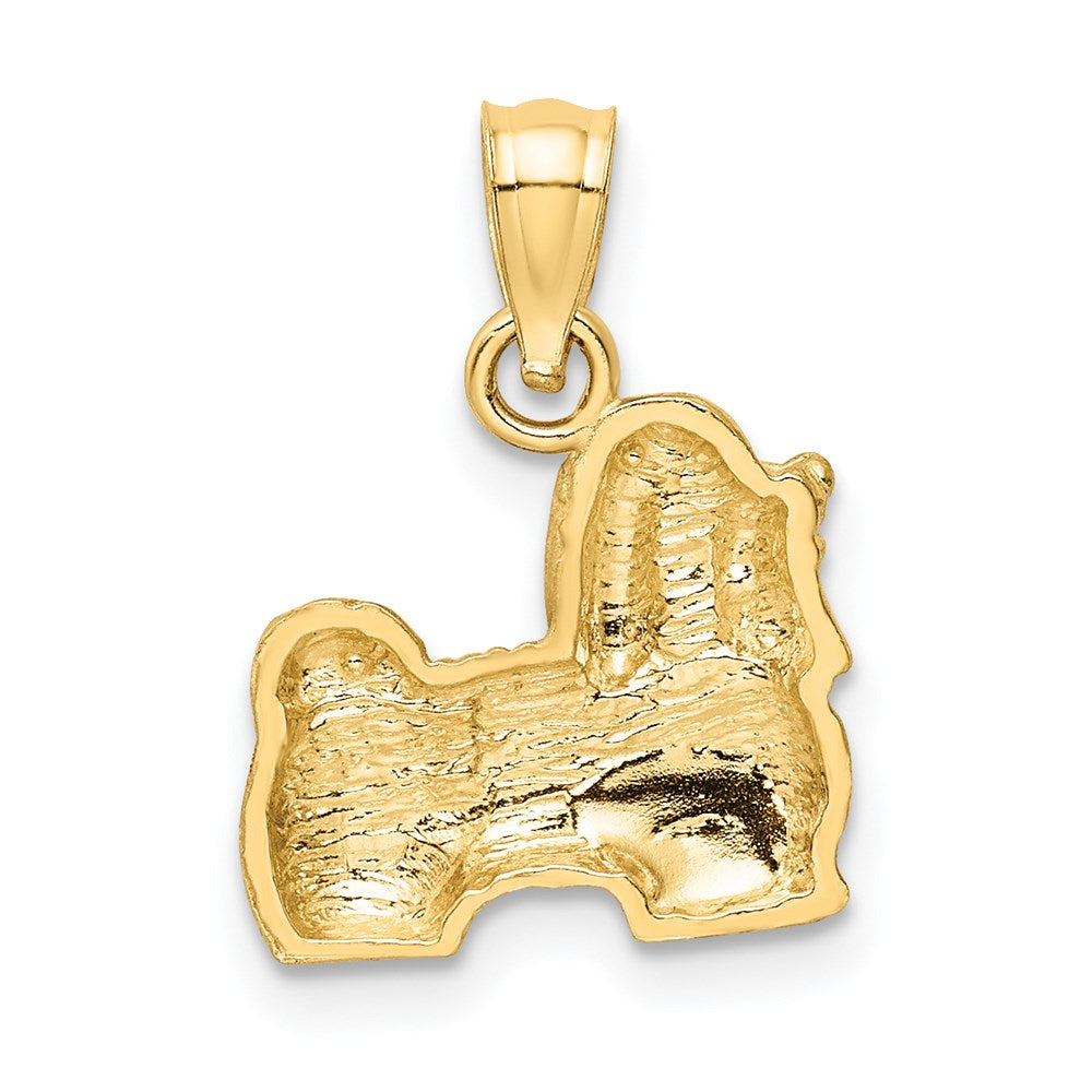 14K Yellow Gold Diamond-Cut Shih Tzu Pendant