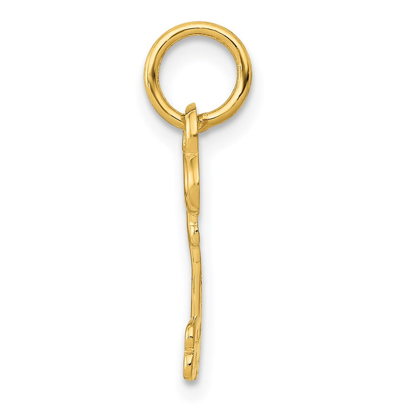 14K Yellow Gold Key Letter B Initial Charm