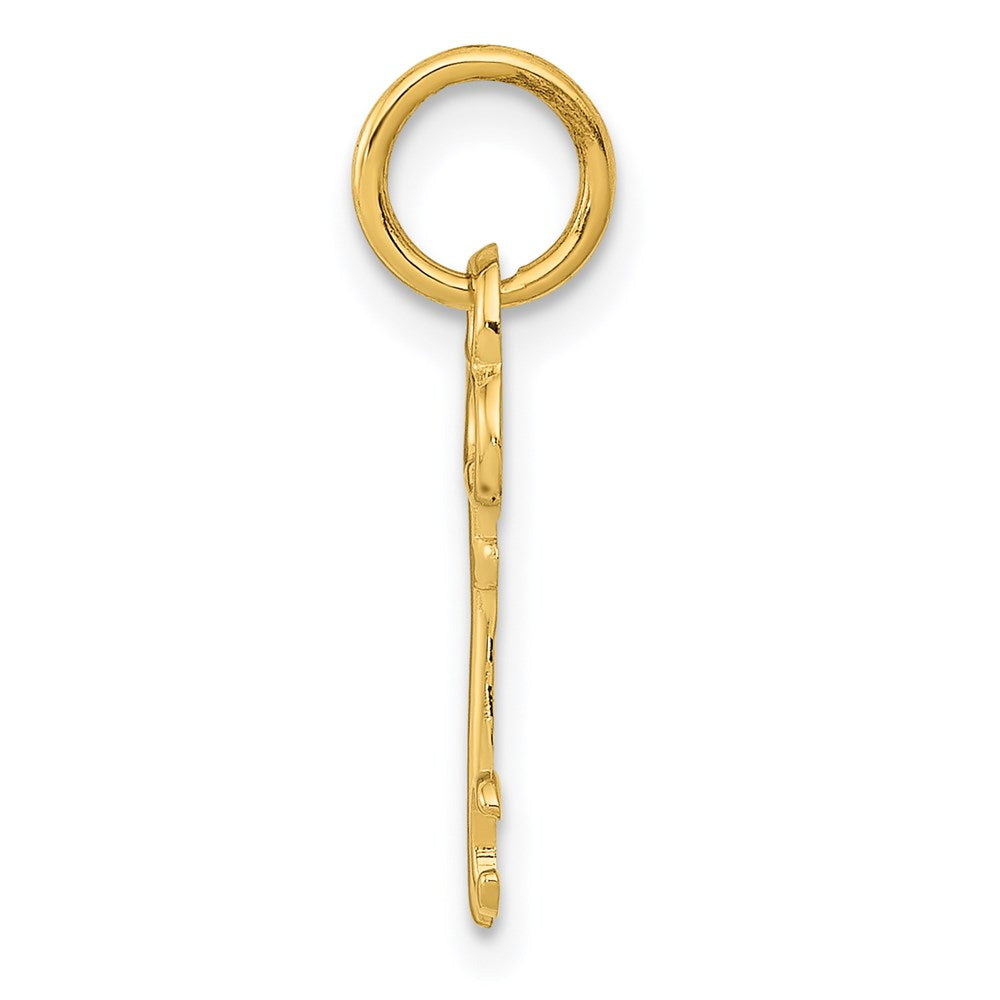 14K Yellow Gold Key Letter C Initial Charm