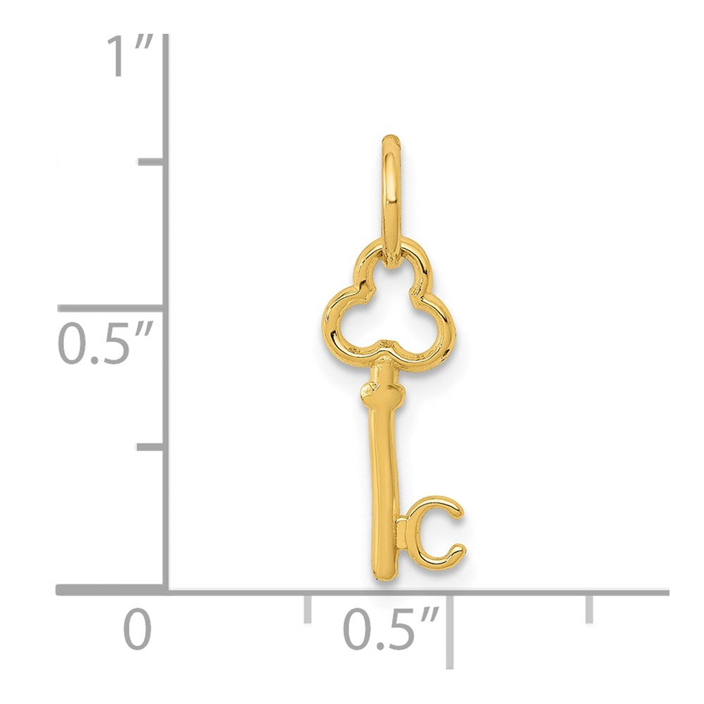 14K Yellow Gold Key Letter C Initial Charm