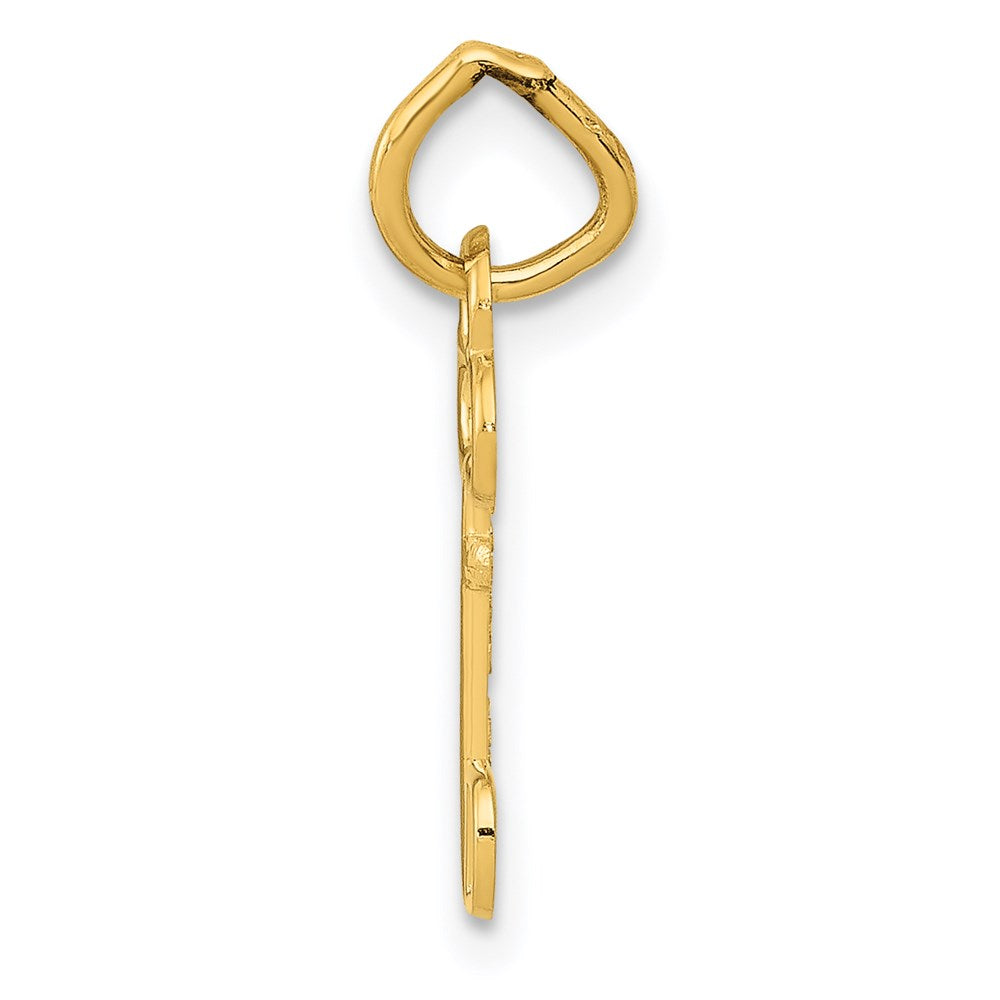 14K Yellow Gold Key Letter D Initial Charm