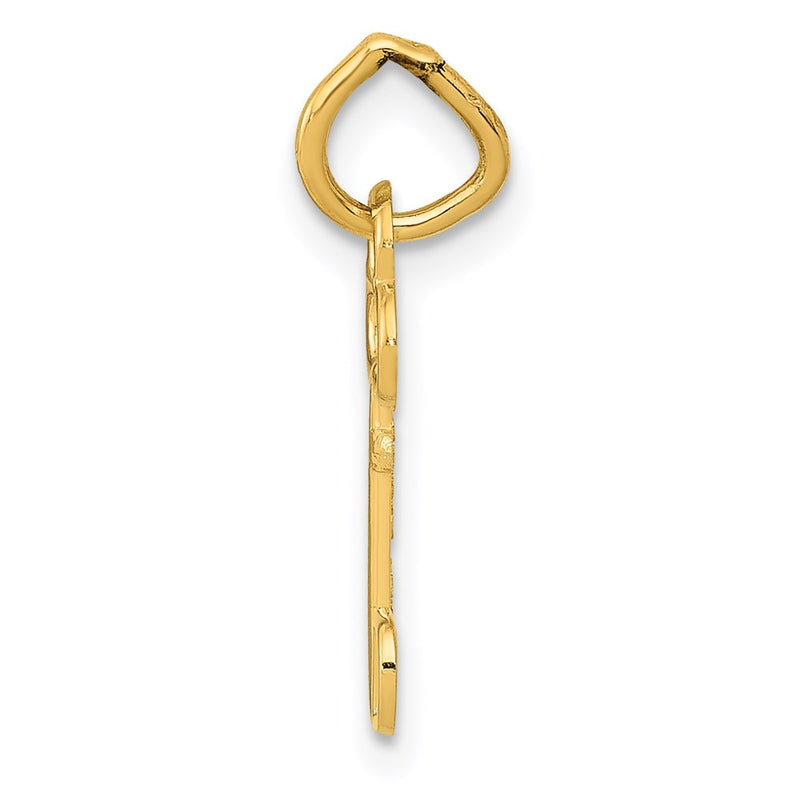 14K Yellow Gold Key Letter D Initial Charm