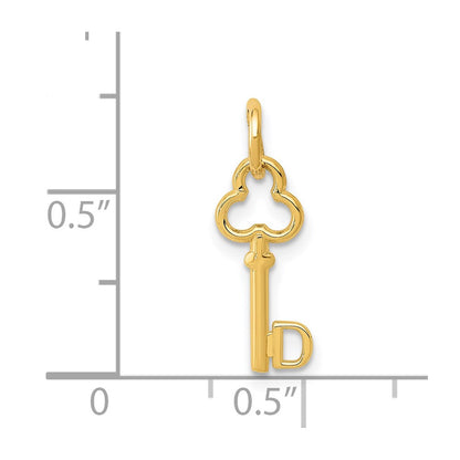 14K Yellow Gold Key Letter D Initial Charm
