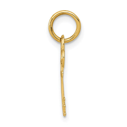 14K Yellow Gold Key Letter E Initial Charm