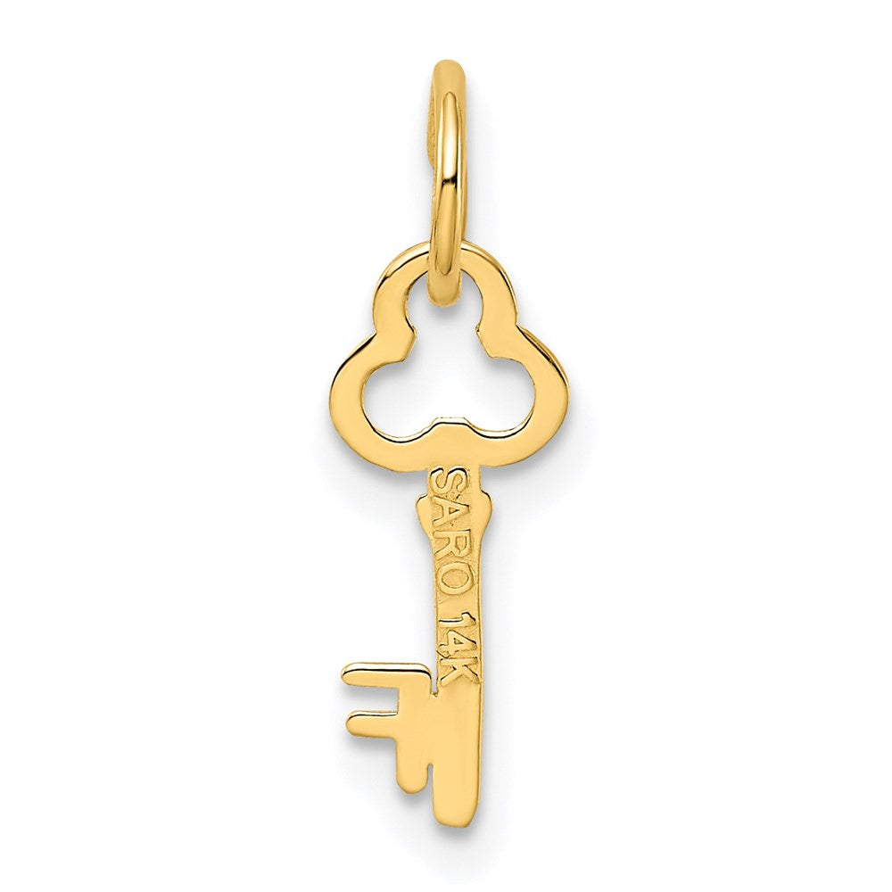 14K Yellow Gold Key Letter F Initial Charm