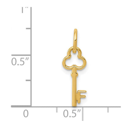14K Yellow Gold Key Letter F Initial Charm