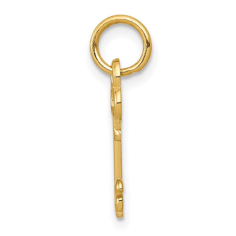 14K Yellow Gold Key Letter G Initial Charm